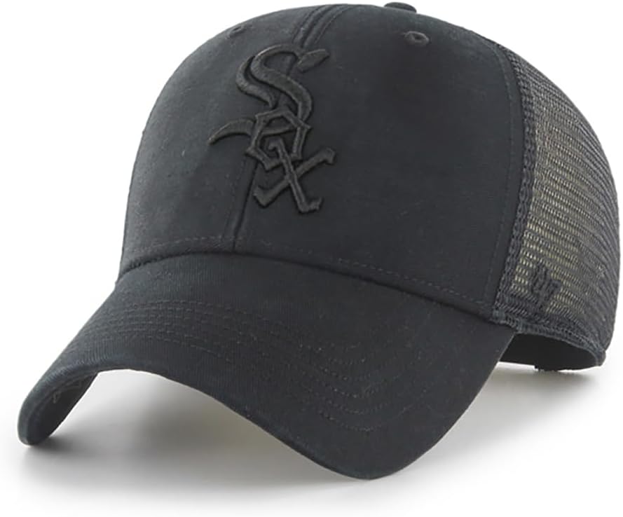 47 Brand MLB Unisex Black Team Logo Trucker Cap for Adults