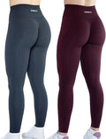 AUROLA Workout Leggings for Women 7/8 Seamless Scrunch - Tummy
