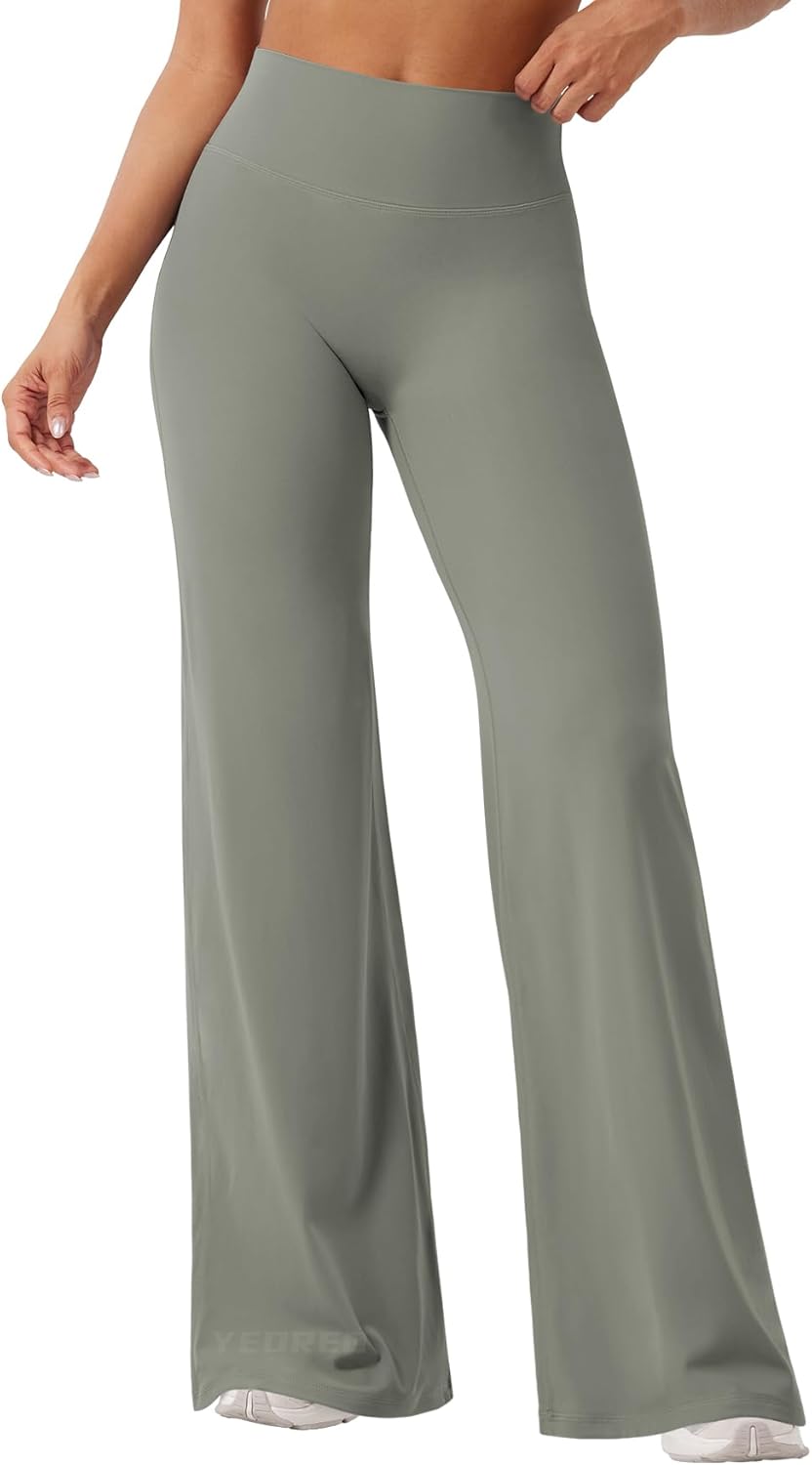 YEOREO Workout Leggings for Women: No Front Seam Straight Leggings