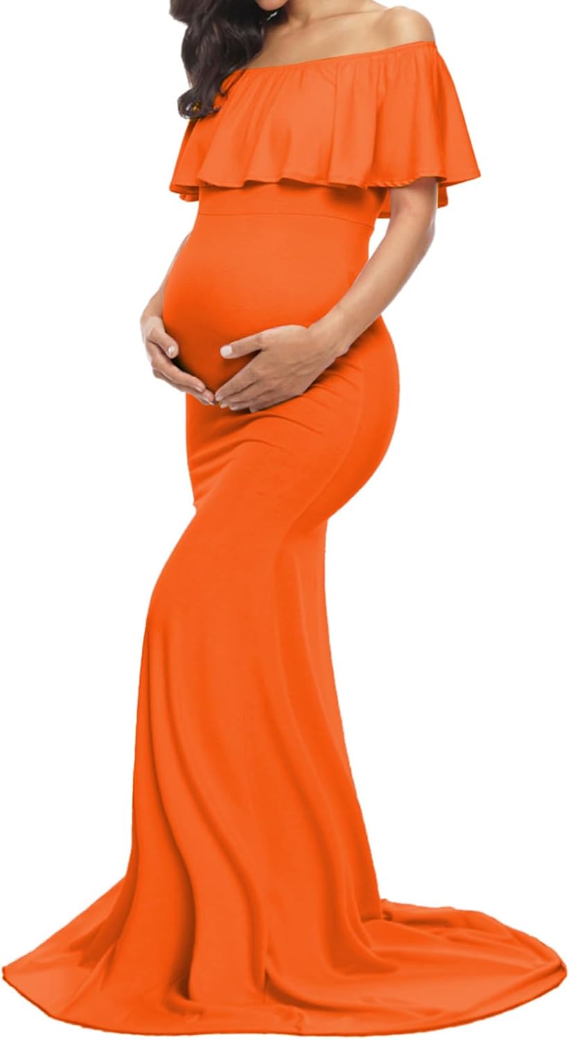 Elegant Off Shoulder Maternity Dress for Stunning Photoshoots