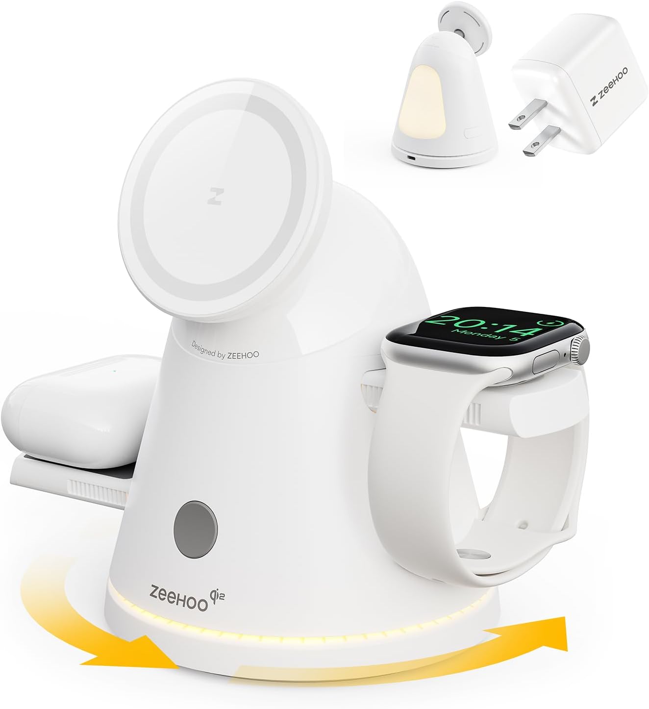 3 in 1 Charging Station for Apple Devices with Night Light