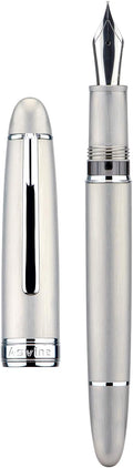 Asvine J16 Brushed Titanium Fountain Pen Jowo Medium Nib - Durable