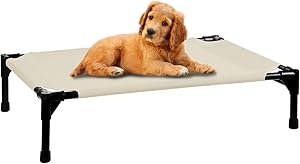 FIOCCO Elevated Dog Bed - Comfortable Chew Proof Dog Cot