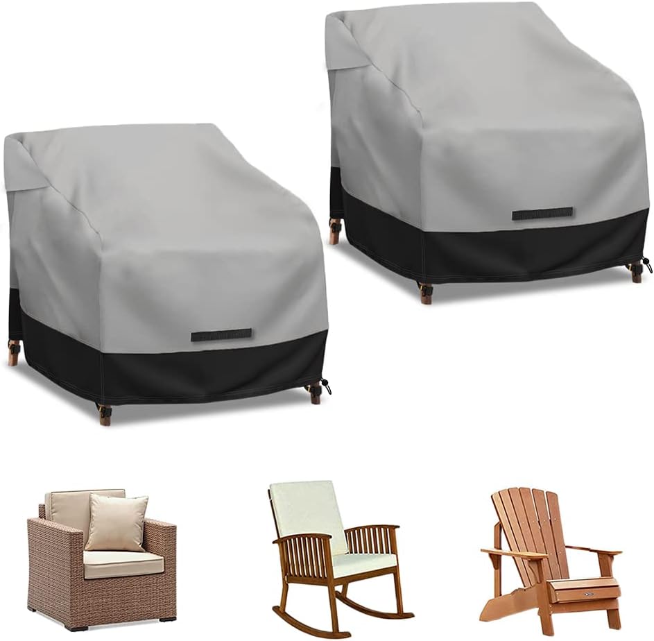 Patio Swivel Chair Cover Waterproof 2 Pack for Outdoor Use
