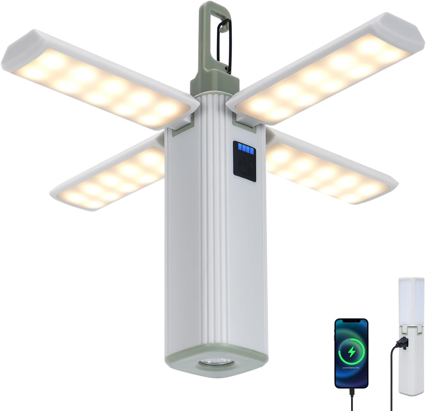 Portable Rechargeable Camping Lantern - 3 LED Modes, High Brightness Light