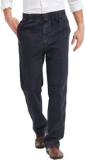 Mens Elastic Waist Jeans for Seniors - Relaxed Straight Fit