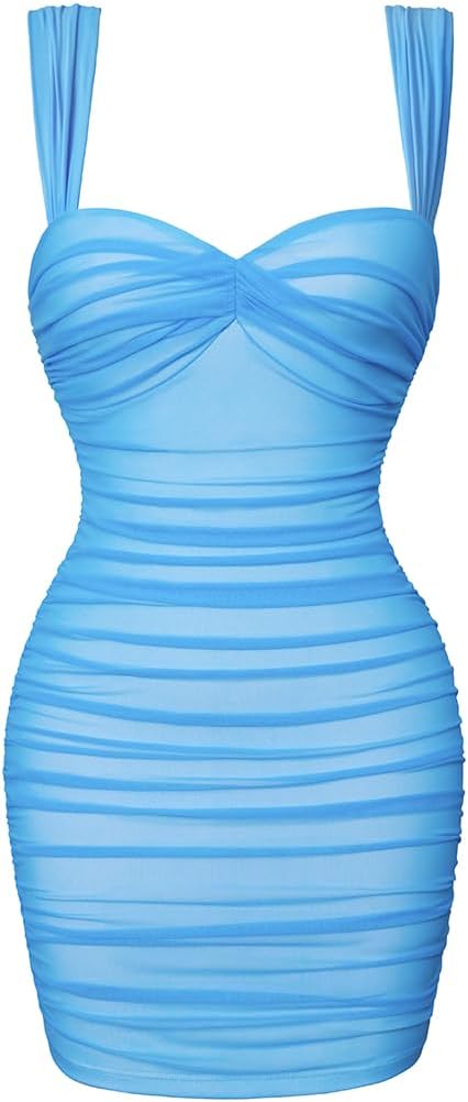 LAGSHIAN Women's Summer Sexy Bodycon Mini Party Dress Review