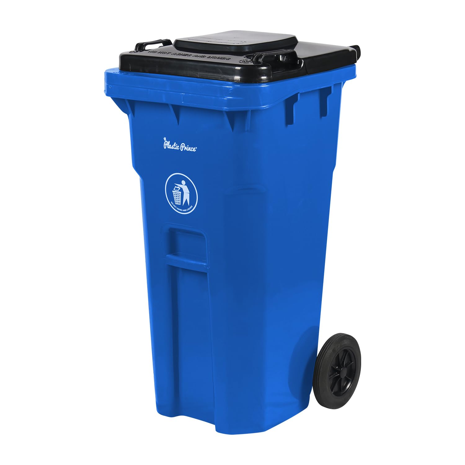 32 Gallon Trash Can with Lid and Wheels for Outdoor Use