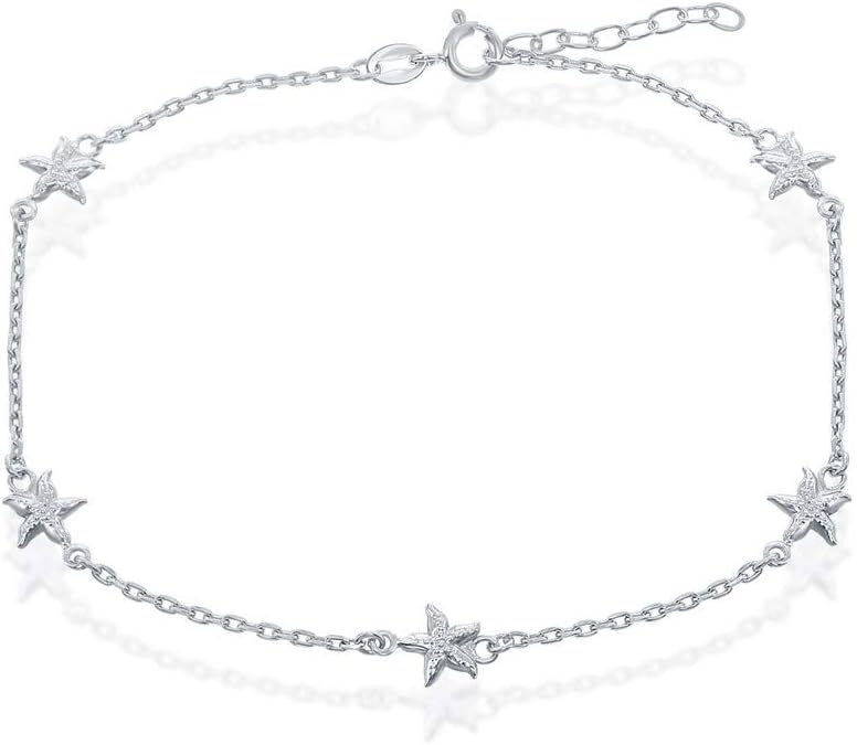 925 Sterling Silver Nautical Anklet Bracelet for Women