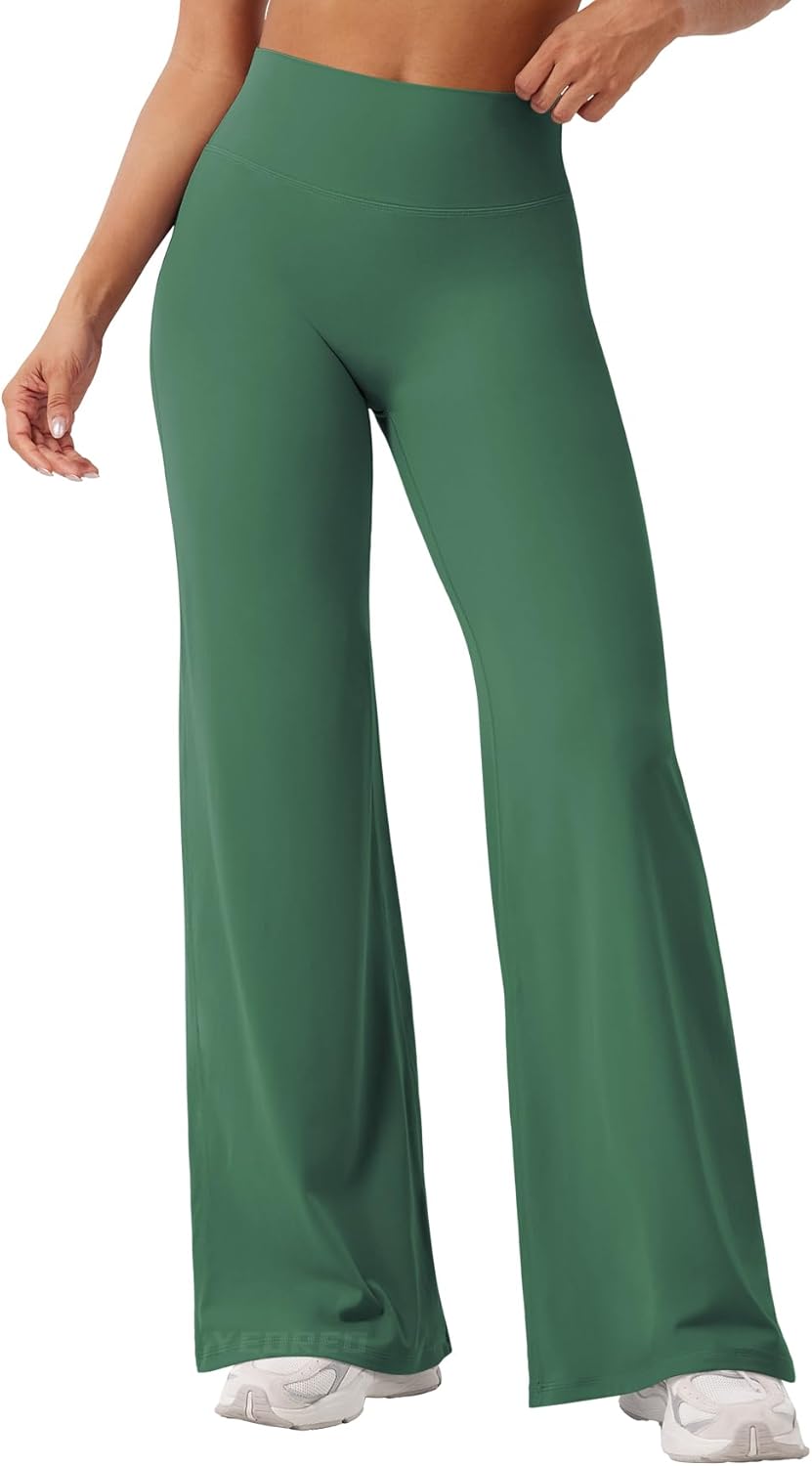 YEOREO Workout Leggings for Women - High Waist Straight Leg Fit