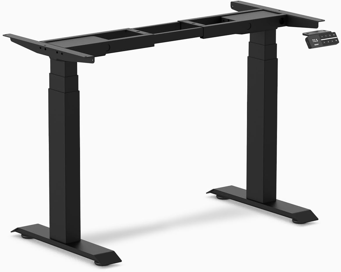 Compact Dual Mini Electric Standing Desk Frame for Small Spaces