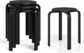 Stackable Stools Set of 4 18ft Round Wooden Stools - Space-Saving
