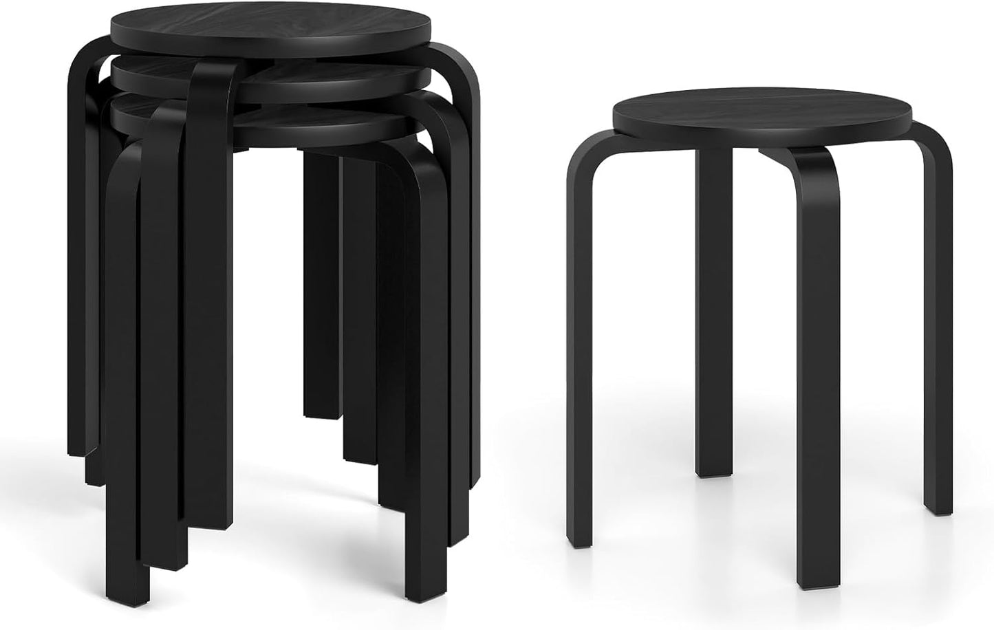 Giantex Stackable Stools Set of 4 for Flexible Seating Needs