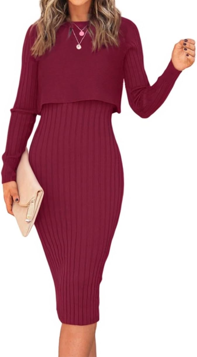 Ezbelle Women's Long Sleeve Sweater Dress Set for All Occasions