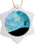 Porcelain Snowflake Ornament - Disc Golf Basket Keepsake