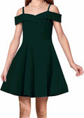 Girls Elegant Princess Cold Shoulder A Line Dress - Party Ready