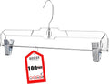 Skirt Hangers 100 Pack Pants Hangers Clear Plastic with Clips - Space