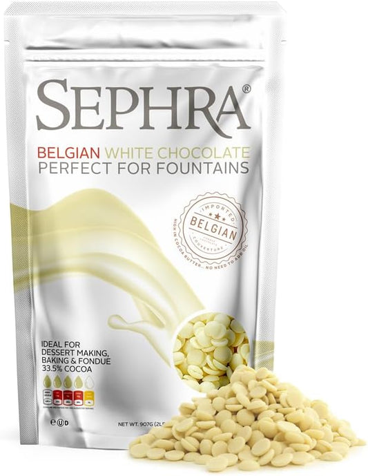 Sephra Belgian White Fondue Chocolate for Melting and Baking