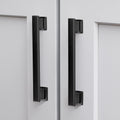 10 Pack Square Matte Black Cabinet Pulls 5 in Hole Centers - Modern