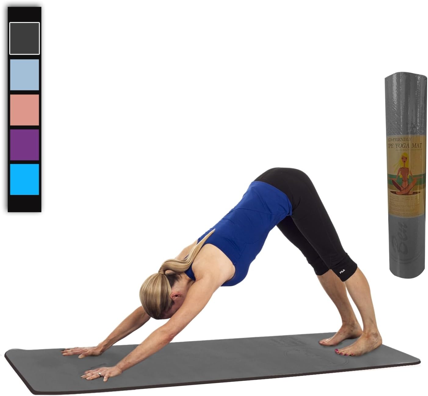Non-Slip Eco Yoga Mat - 8mm Thick TPE - 72x24 - Washable - Ben Din