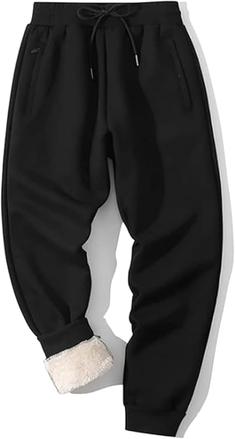 Shiyifa Men's Winter Warm Fleece Sherpa Lined Jogger Pants