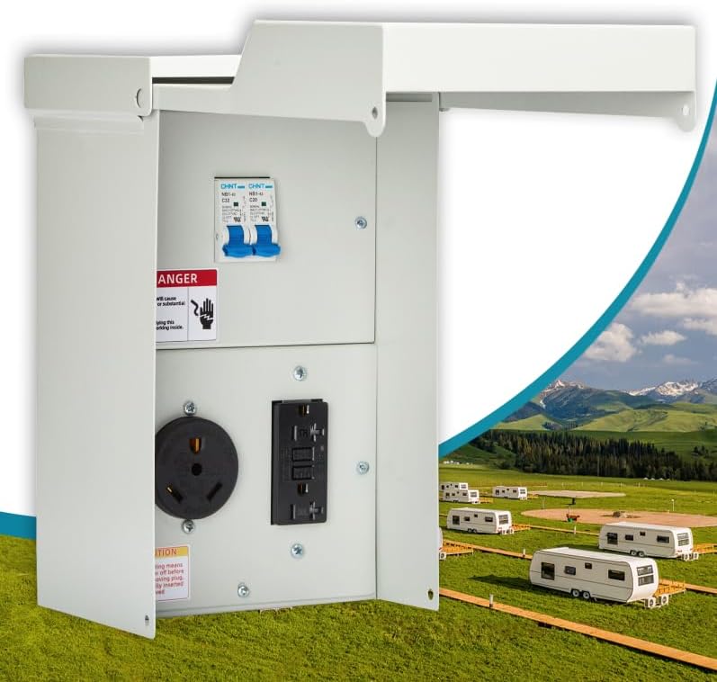 Temporary Power Outlet Panel for RV and EV Charging Needs