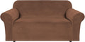 Stretch Velvet Loveseat Cover for 2 Cushion Sofas - Ultra Thick Comfy