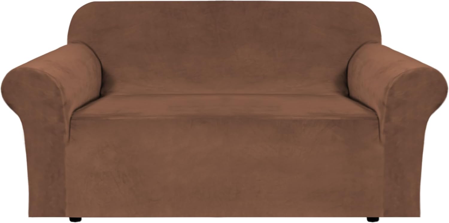 H.VERSAILTEX Stretch Velvet Loveseat Covers for Comfy Couches