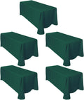 LTC LINENS 90x132 in Hunter Green Tablecloths 5-Pack - Floor-Length