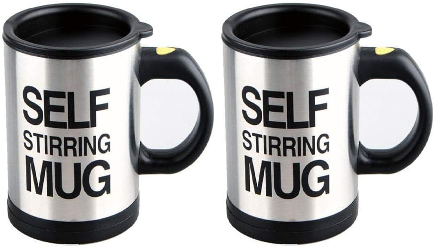 Self-Stirring Coffee Mug Set - Effortless Mixing!