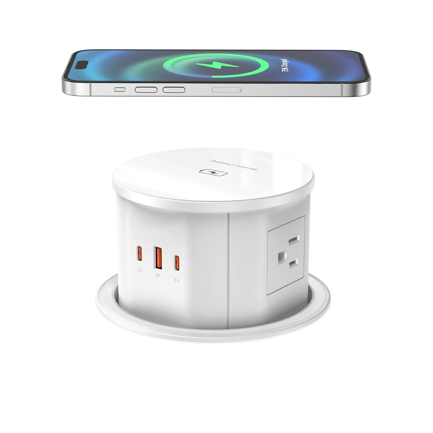 Pop Up Countertop Outlet with Wireless Charger and USB Ports