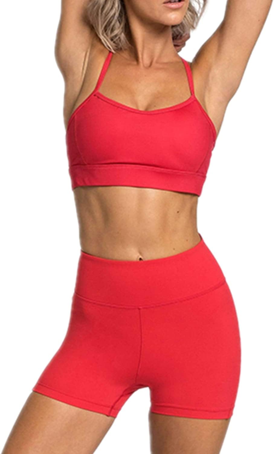 IMEKIS Women's Workout Sets: Stylish High Waisted Biker Shorts