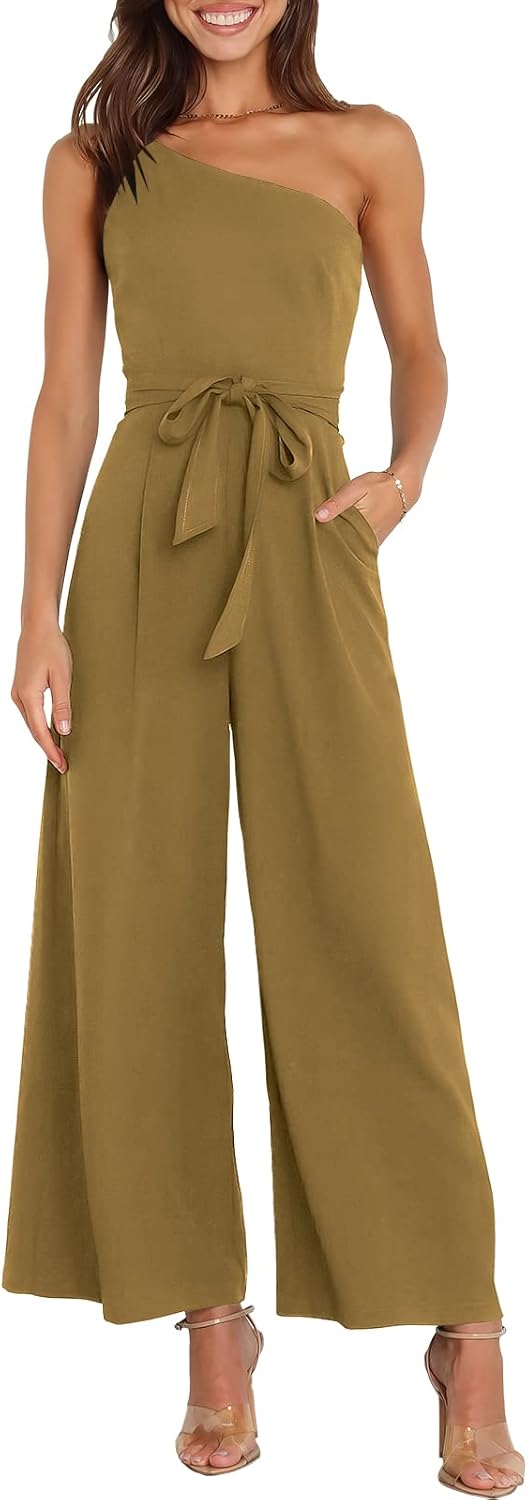 Stylish One Shoulder Jumpsuit for Women - Trendy Fall Outfit