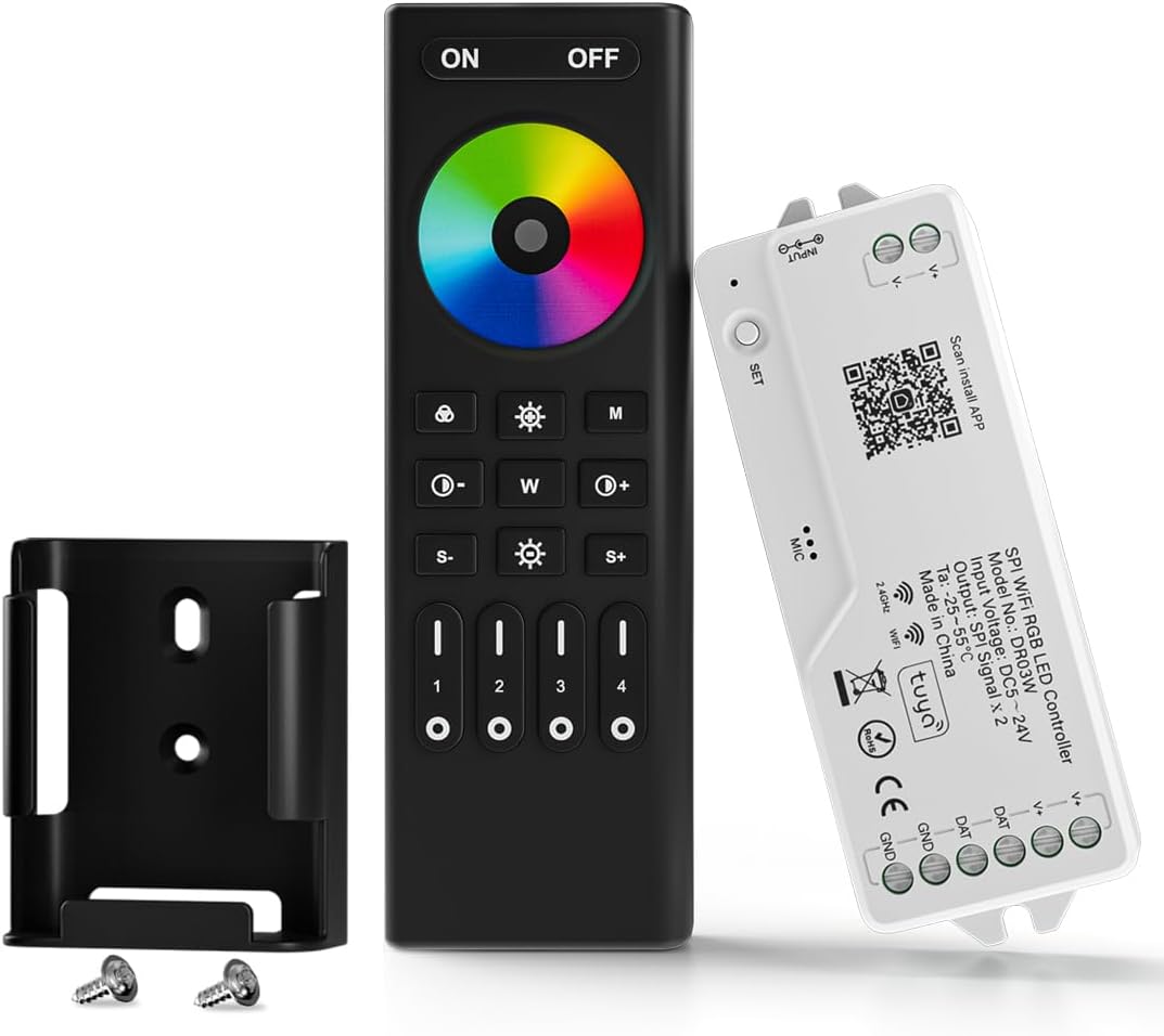 BTF-LIGHTING 2.4G WiFi DR03W RGB SPI Controller for LED Strips
