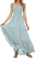 Women's Summer Strapless Tube Top Maxi Dresses for Beach Fun