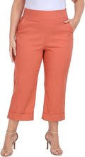 HDE Plus Size Pull On Capris for Women - Tummy Control Comfort Easy