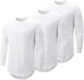 Mens 3 Pack Longline Cotton Hipster Crewneck T-Shirt - 3 Pack