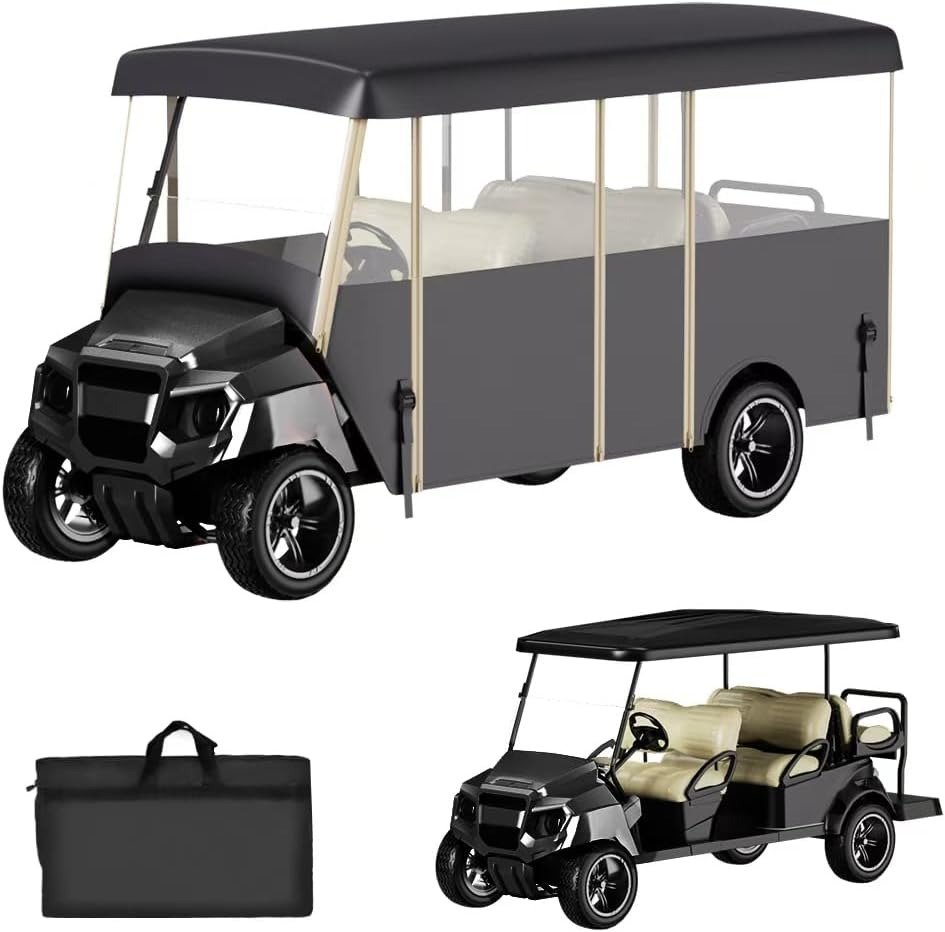Golf Cart Cover Enclosure for 4&6 Passenger Models, Waterproof