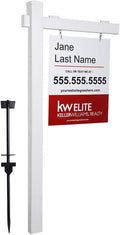 Vinyl PVC Real Estate Sign Post 6ft Tall - Durable Realtor Yard Post