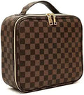 Checkered Makeup Bag Portable Toiletry Organizer - Adjustable