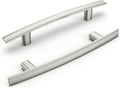 Brushed Nickel Cabinet Handles 4 in Center to Center - Solid Zinc