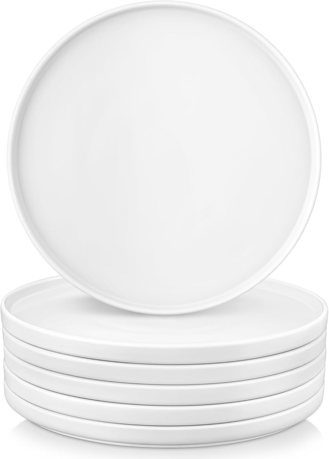 Elegant White Ceramic Dinner Plates Set of 6 for Any Occasion