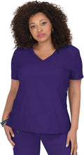 Women's Mock Wrap Scrub Top with Side Zipper - Lightweight Comfort