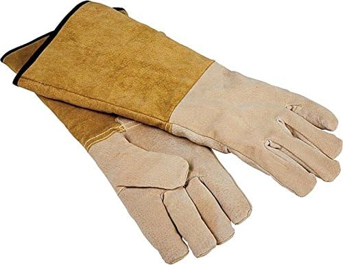 Extra Long Heat Resistant Leather Gloves - Versatile Fire, Grill, Weld