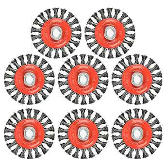 Aain A19 8 Pack Steel Wire Wheel Brush for Rust Cleaning