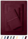 Feather & Stitch 500 TC Queen Damask Bed Sheet Set - Hotel Softness