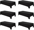 Rectangle Tablecloths 90x132 in 6 Pack Black - Reusable Linen-Feel