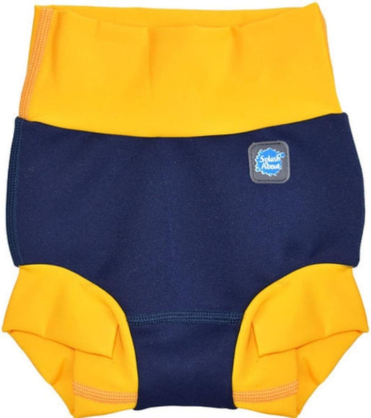 Happy Nappy Duo Swim Diaper - Silver Lined Navy/Yellow