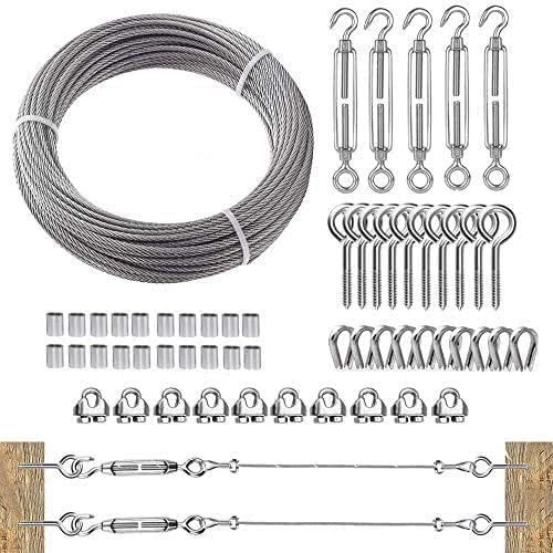 TooTaci 1/8 Wire Rope Kit for Heavy Duty Cable Projects