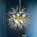Qamra Modern Gold Crystal Chandeliers 8-Light Firework Dandelion